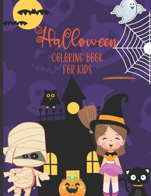 Halloween Coloring Book For Kids: Ages 5-8/ 30 Spooky Halloween themed coloring designs featuring witches, ghouls, pumpkins, bats, werewolves, cats, m by Press, Expression