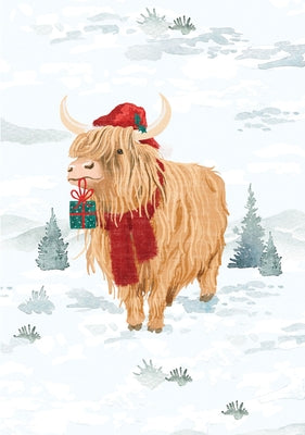Festive Highland Cow Small Boxed Holiday Cards (20 Cards, 21 Self-Sealing Envelopes) by Peter Pauper Press Inc