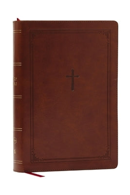 NKJV Giant Print End-Of-Verse Reference Bible, Brown Leathersoft, Red Letter, Comfort Print: Holy Bible by Thomas Nelson