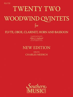 22 Woodwind Quintets - New Edition: Flute Part by Andraud, Albert