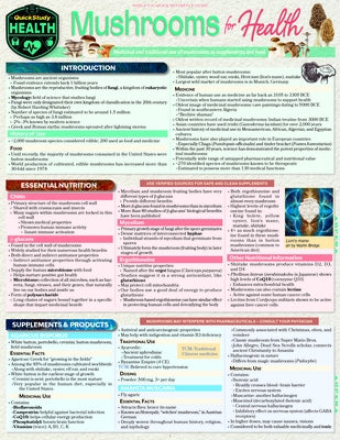 Mushrooms for Heatlh: A Quickstudy Laminated Reference Guide by Fredette, Jonathan