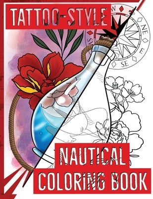 Tattoo-Style nautical coloring book by Barnes, Clinton Troy