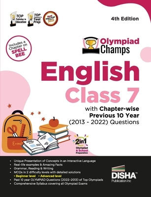 Olympiad Champs English Class 7 with Chapter-wise Previous 10 Year (2013 - 2022) Questions 4th Edition Complete Prep Guide with Theory, PYQs, Past & P by Disha Experts