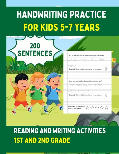 Handwriting Practice For Kids 5-7, 200 Sentences: Reading and Writing Activities For 1st and 2nd Grade by Hartleigh, Fiona