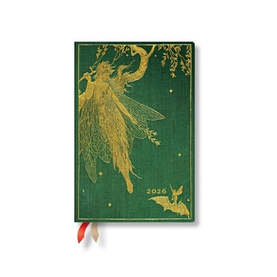 Paperblanks 2026 Olive Fairy Lang's Fairy Books 12-Month Planner Mini Day-At-A-Time Elastic Band 416 Pg 80 GSM by Paperblanks