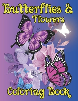 Butterflies and Flowers Coloring Book: Peaceful Coloring Moments with Butterflies and Flowers by Books, Blue Bow