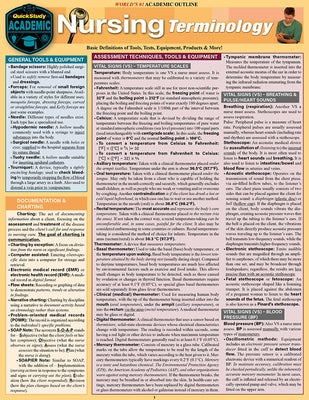 Nursing Terminology: A Quickstudy Laminated Reference Guide by Raines, Deborah A.