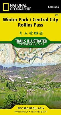 Winter Park, Central City, Rollins Pass Map by National Geographic Maps