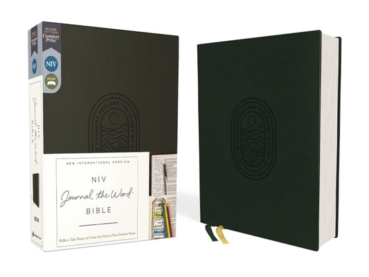 Niv, Journal the Word Bible, Leathersoft, Green, Red Letter, Comfort Print: Reflect, Take Notes, or Create Art Next to Your Favorite Verses by Zondervan