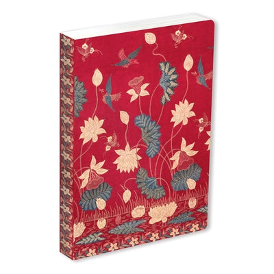 Journal Sarong Buketan with Lotuses, Lined Paperback: Blank Lined 144 Page A5 Notebook by Tuttle Studio