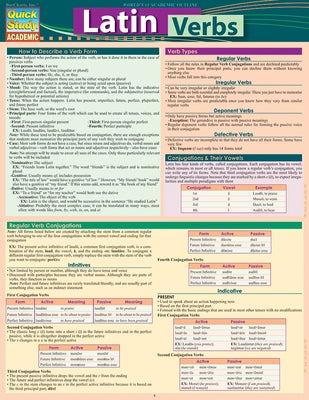 Latin Verbs: Quickstudy Laminated Reference Guide by Barcharts Inc