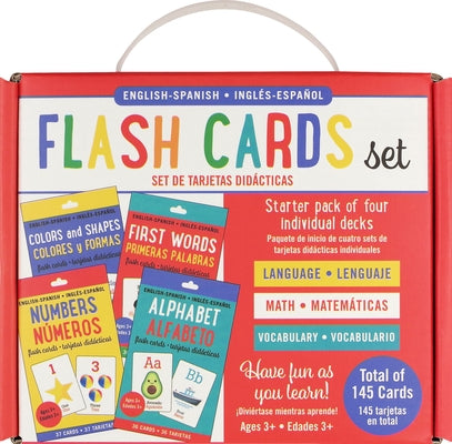 Bilingual Flash Cards - Alphabet, Colors & Shapes, First Words, and Numbers (English/Spanish) (Set of 4) by 