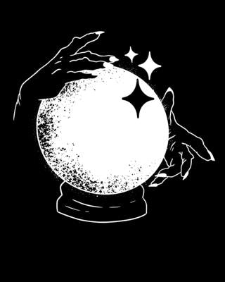 Book of Shadows: Grimoire Spell Paper Hands over Crystal Ball 8" x 10" 152 Pages by Squad, Spell