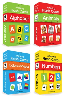 Amazing Flash Cards (Set of 4 Boxes): Alphabet, Number, Animals, Colors and Shapes by Wonder House Books