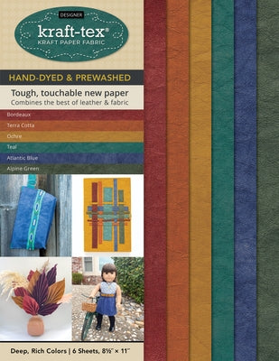 Kraft-Tex Designer Sampler 6 Deep, Rich Colors Hand-Dyed & Prewashed: Kraft Paper Fabric, 6 Sheets 8.5 X 11'' by C&t Publishing
