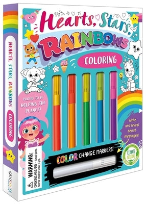 Hearts, Stars, Rainbows Coloring Set: With Color-Changing Markers by Igloobooks