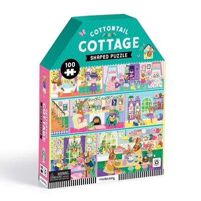 Cottontail Cottage 100 Piece House-Shaped Puzzle by Mudpuppy