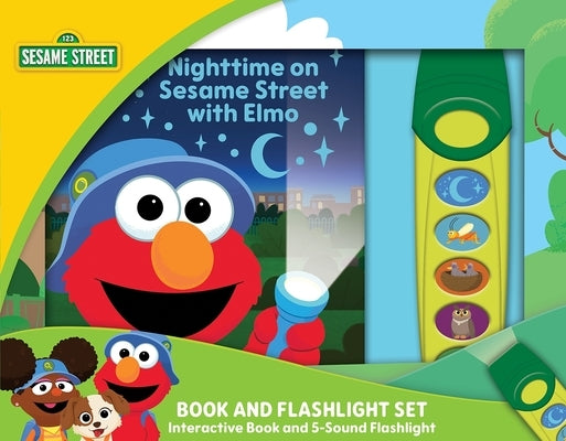 Sesame Street: Nighttime on Sesame Street with Elmo Book and 5-Sound Flashlight Set [With Battery] by Pi Kids