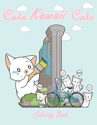 Cute Kawaii Cats Coloring Book: Cute Japanese Style Coloring Pages for Adults and Kids, Kawaii Cats Coloring Books, 8.5 x 11 in Large Coloring Book by Book, Freshpages Coloring