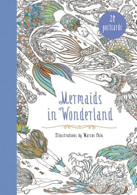 Mermaids in Wonderland 20 Postcards: An Interactive Coloring Adventure for All Ages by Chin, Marcos
