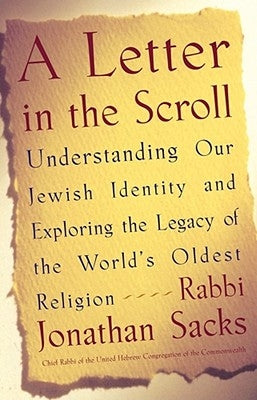 A Letter in the Scroll by Sacks, Rabbi Jonathan