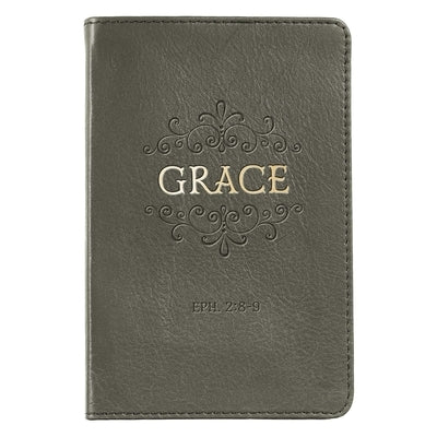 Christian Art Gifts Brown Full Grain Leather Journal Grace - Ephesians 2:8-9 Bible Verse Pocket Size Inspirational Notebook W/Ribbon Marker 192 Lined by Christian Art Gifts Inc