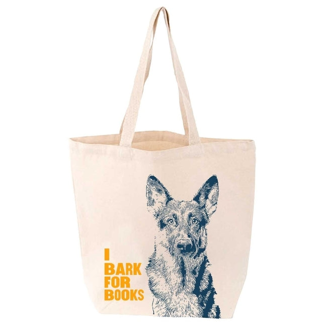 I Bark for Books German Shepherd Tote by Z Manufacturing