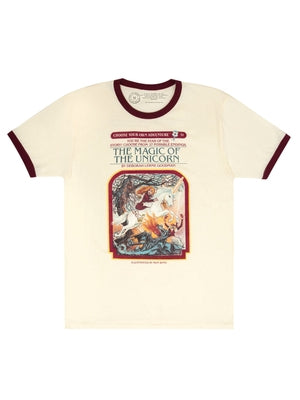 Choose Your Own Adventure: The Magic of the Unicorn Unisex Ringer T-Shirt Medium by Out of Print