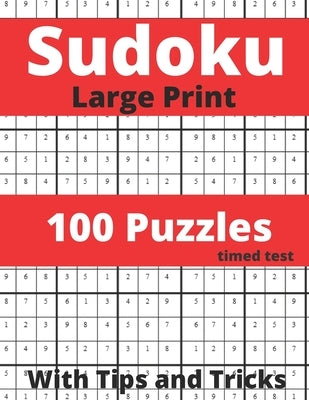 Sudoku Large Print With Tips and Tricks: 100 Medium to Hard Puzzles for Adults & Seniors for Gradually Improving Sudoku Skills, Four Puzzle Per Page ( by Harper, Amelia