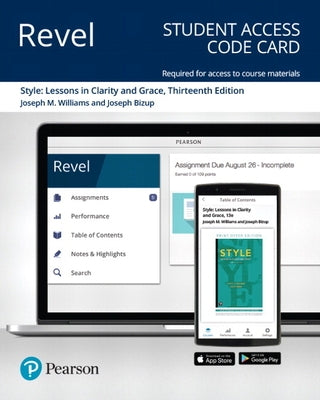 Revel for Style: Lessons in Clarity and Grace -- Access Card by Williams, Joseph