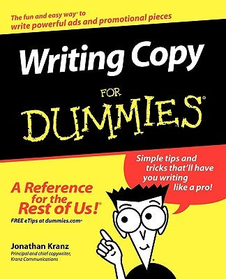 Writing Copy for Dummies by Kranz, Jonathan