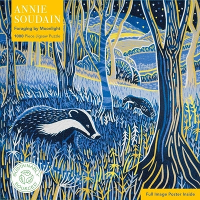 Adult Sustainable Jigsaw Puzzle Annie Soudain: Foraging by Moonlight: 1000-Pieces. Ethical, Sustainable, Earth-Friendly by Flame Tree Studio