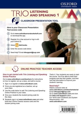 Trio Listening and Speaking Level One Teacher's Online Practice Pack with Classroom Presentation Tool by 