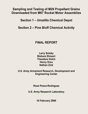 Sampling and Testing of M28 Propellant Grains Downloaded from M67 Rocket Motor Assemblies Final Report - Section 1 - Umatilla Chemical Depot; Section by Agency, U. S. Army Chemical Materials