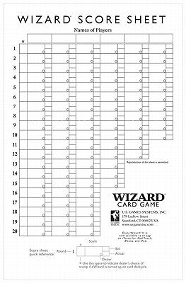 Wizard(r) Oversized Scorepads by U. S. Games Systems