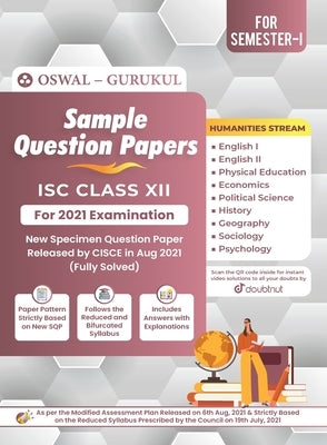 Sample Question Papers for ISC Humanities Stream: Class 12 Semester I Exam 2021 by Oswal