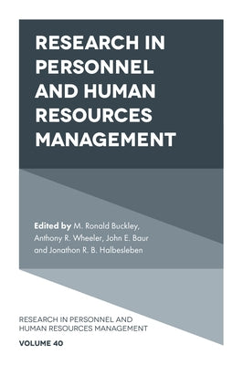 Research in Personnel and Human Resources Management by Buckley, M. Ronald