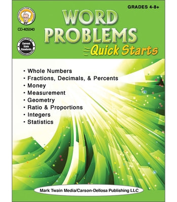 Word Problems Quick Starts Workbook by Steele, Anne L.