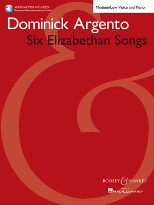 Six Elizabethan Songs - New Edition Book/Online Audio by Argento, Dominick