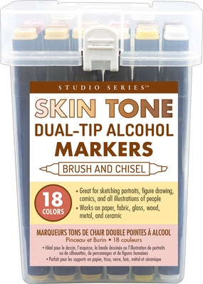 Studio Series Dual-Tip Skin Tone Alcohol Markers (Set of 18 Colors) by 