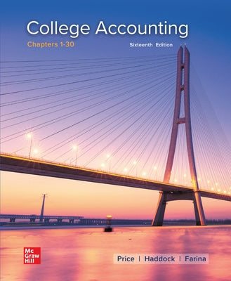 Cus College Accounting, Chapters 1-30, Print Edition by McGraw Hill