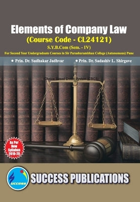 Elements of Company Law(S.Y.B.Com, S.P. College, Sem.-IV) by Prin Sudhakar Jadhvar, Prin Dr