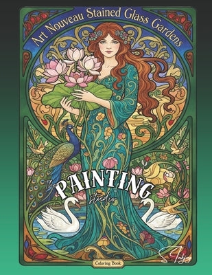 Art Nouveau Stained Glass Gardens: The Painting Studio by Inkstone, S.