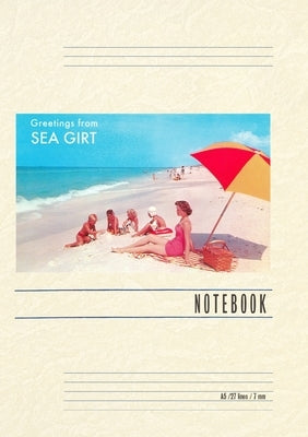 Vintage Lined Notebook Greetings fro Sea Girt, Beach by Found Image Press