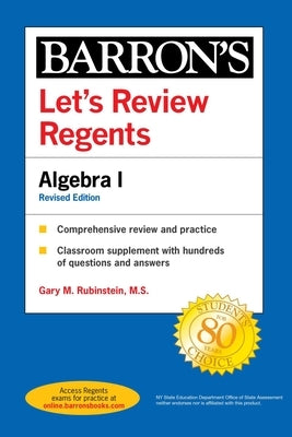 Let's Review Regents: Algebra I Revised Edition (Barron's Ny) by Rubinstein, Gary M.