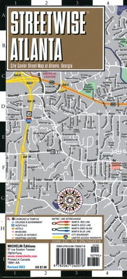 Streetwise Atlanta Map: Laminated City Center Map of Atlanta, Georgia by Michelin