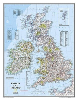 National Geographic Britain and Ireland Wall Map - Classic - Laminated (23.5 X 30.25 In) by National Geographic Maps