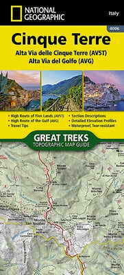 Cinque Terre High Path Av5t Map by National Geographic Maps - Trails Illust