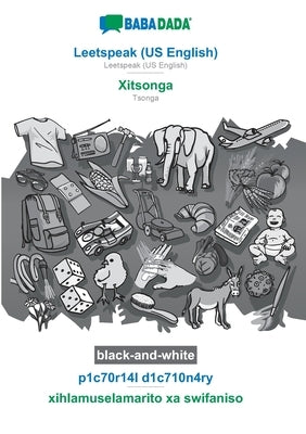 Leetspeak (US English) - Xitsonga, p1c70r14l d1c710n4ry, BW: BABADADA Leetspeak (US English) - Tsonga, visual dictionary, BW by Babadada Gmbh
