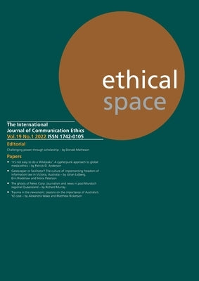 Ethical Space Vol. 19 Issue 1 by Matheson, Donald